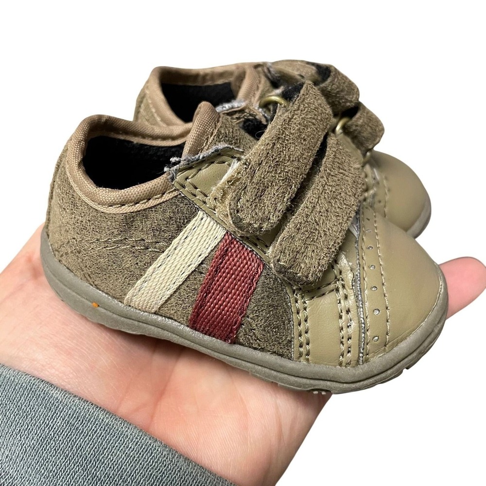 Wee Walkers Orson Sneakers Tan Wingtip Strap Toddler Boys Size 1/6-12 Months